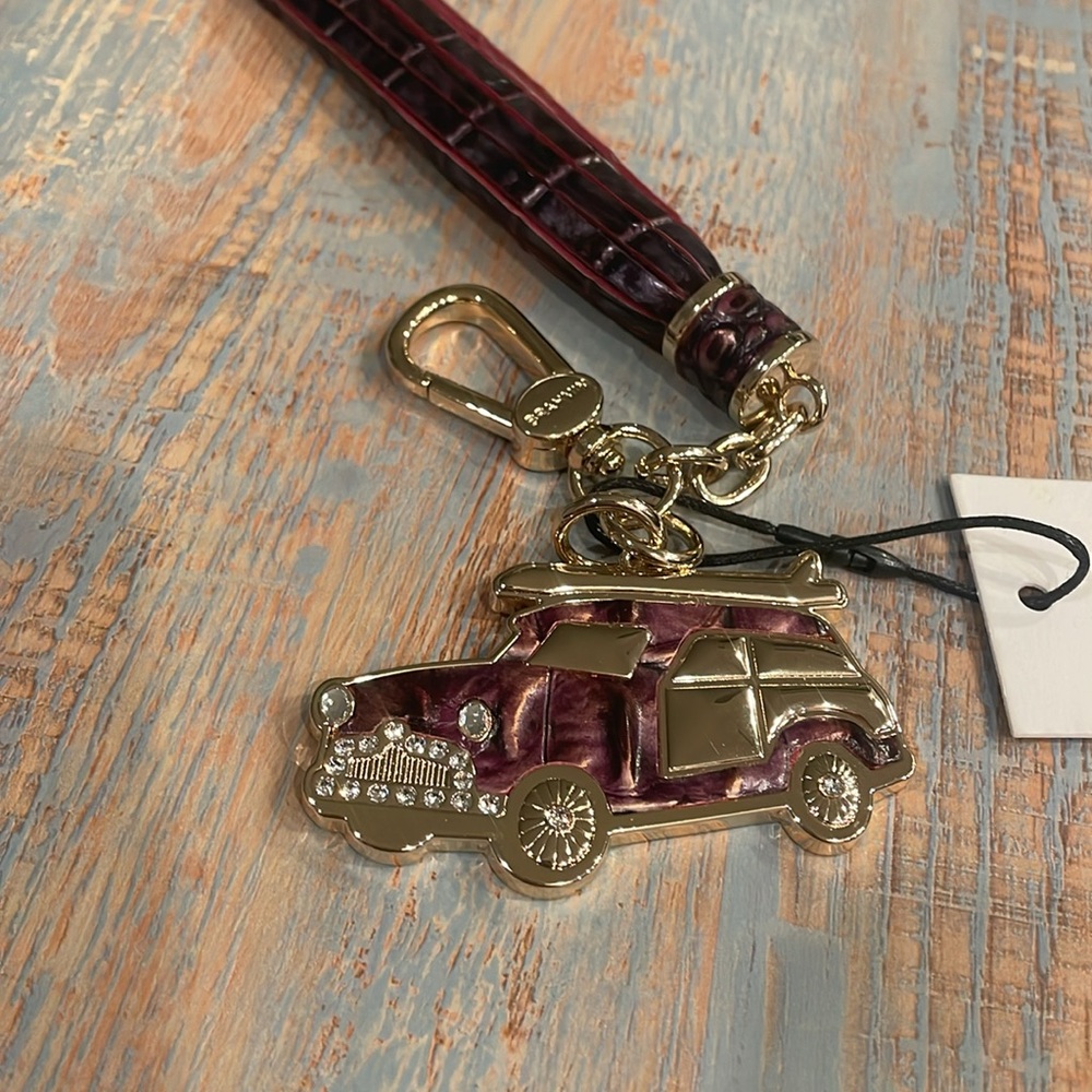 Brahmin Purple and Gold Keychain
